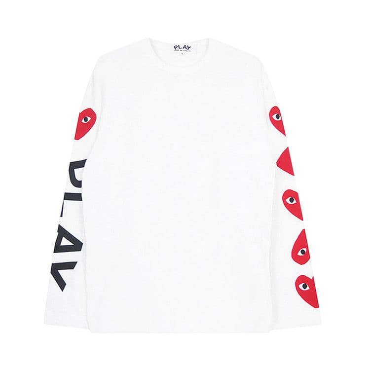 Comme des Garcons PLAY Play Red Multi Heart L/S T-shirt White