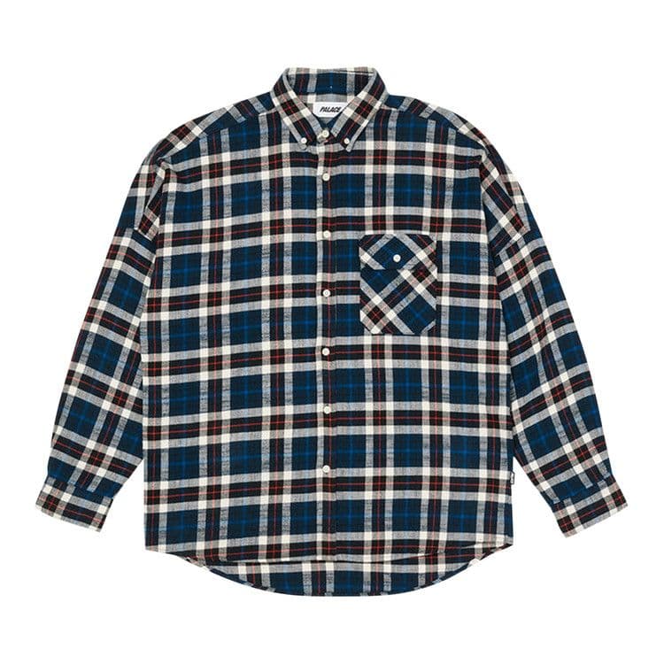 Palace Flannel Drop Shoulder Shirt 'Navy'