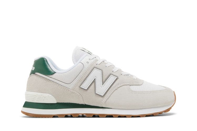 New Balance 574 White Green Gum