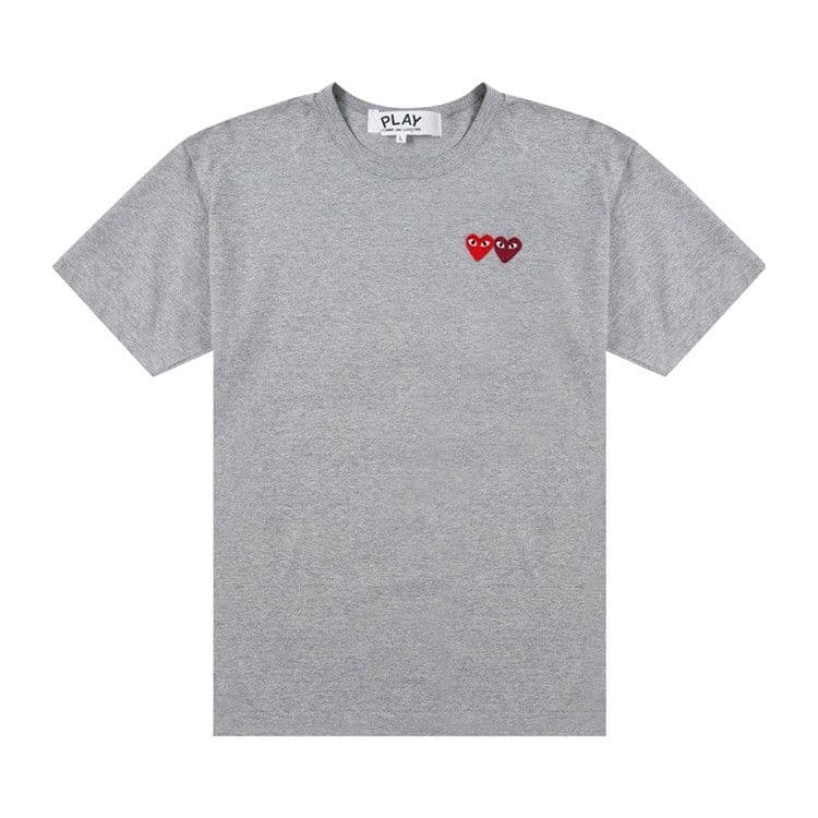 Comme des Garcons PLAY Play Double Hearts T-shirt Grey — foto 2