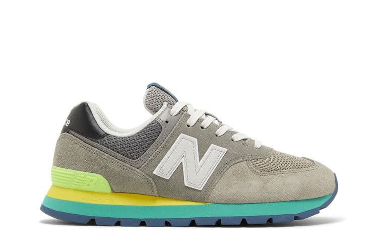 New Balance 574 Rugged Grey Yellow Emerald