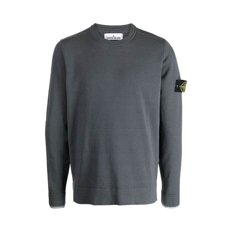 STONE ISLAND Logo Patch Sweater 'Lead Grey'