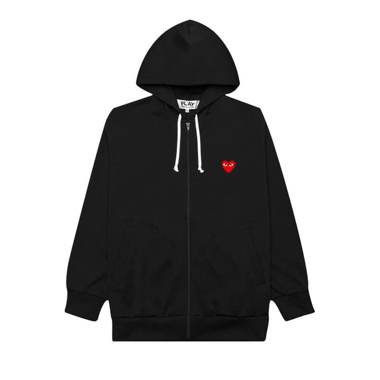 Comme des Garcons PLAY Play Red Heart Zip Up Hoodie Black — foto 2