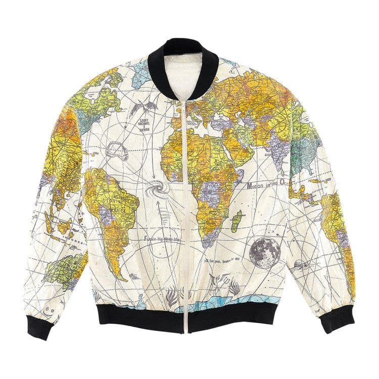 Saint Michael Paper World Map Blouson 'White' — foto 2