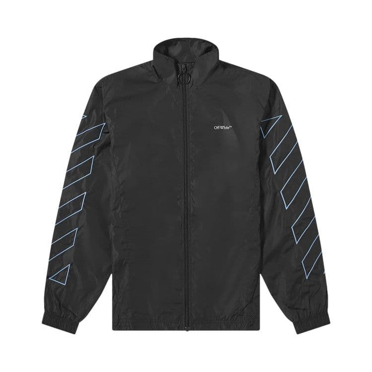 Off-White Diag Nylon Jacket 'Black/Light Blue'
