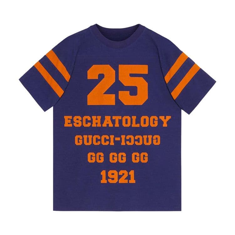 Gucci T-Shirt With '25 Gucci Eschatology And Blind For Love 1921' Print 'Orange/Vintage Ink'
