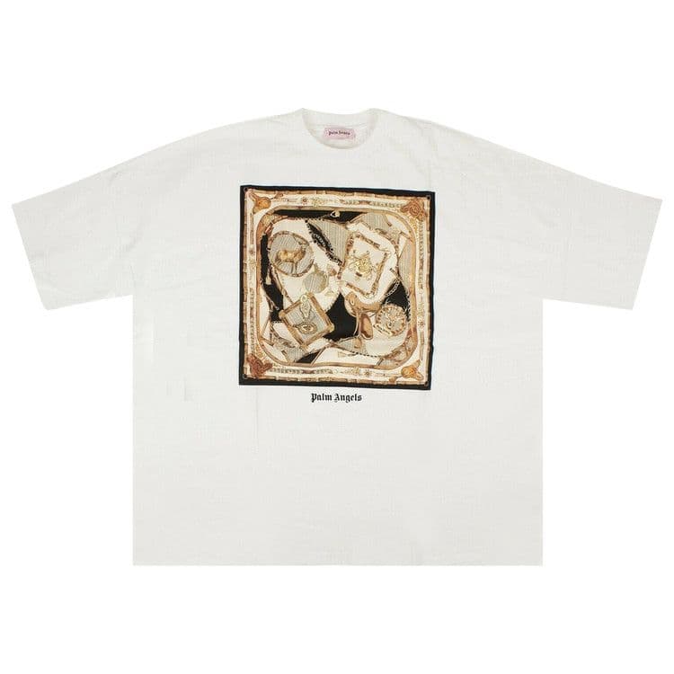 PALM ANGELS Printing Short Sleeve Large Loose White