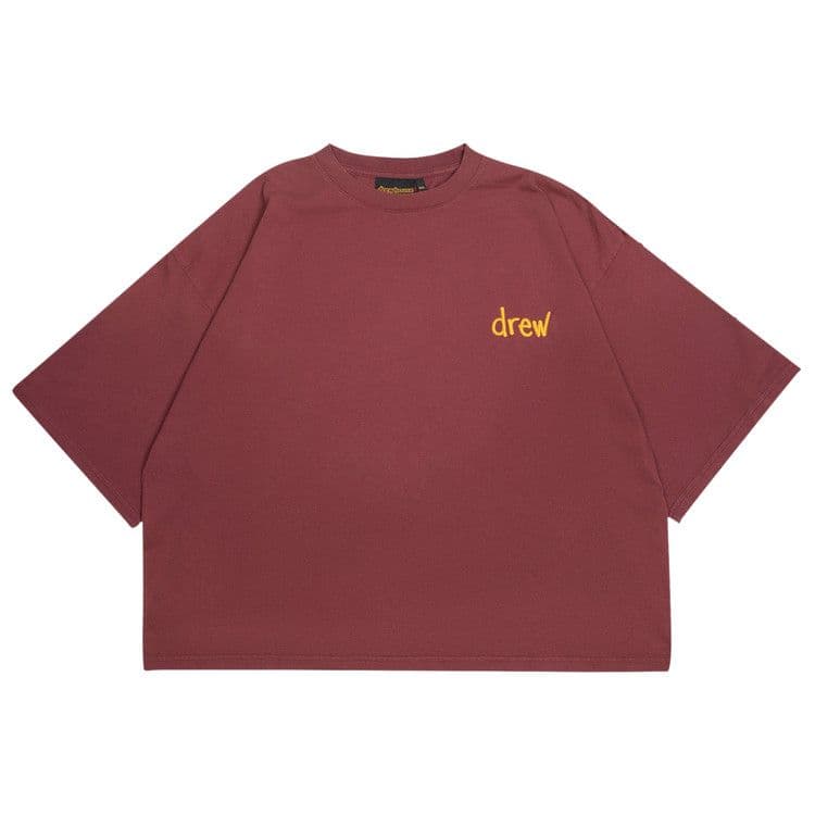 Drew House Scribble Boxy T-shirt 'Faded Maroon'