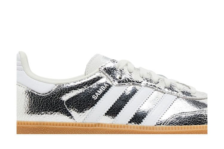 adidas Samba OG Silver Metallic Cracked Leather (Women's) — foto 3