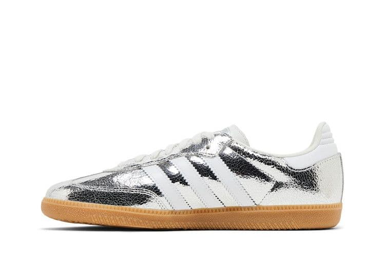 adidas Samba OG Silver Metallic Cracked Leather (Women's) — foto 4