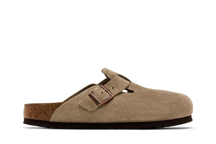 Birkenstock Boston Soft Footbed Suede Taupe (Narrow Fit)