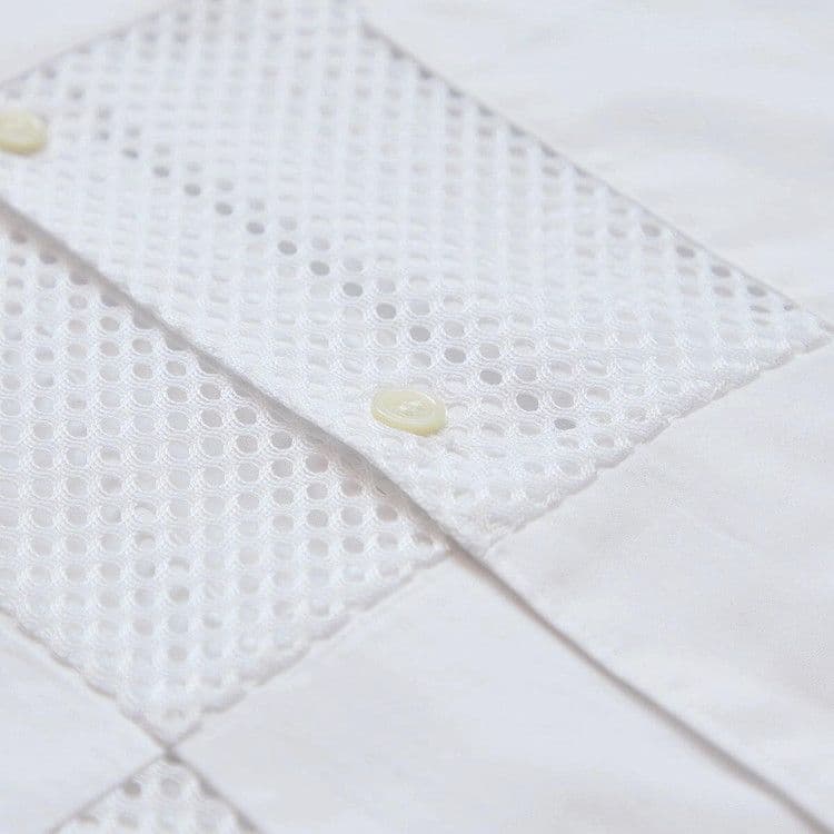 Comme des Garçons Homme Plus Mesh Button Down Shirt 'White' — foto 4