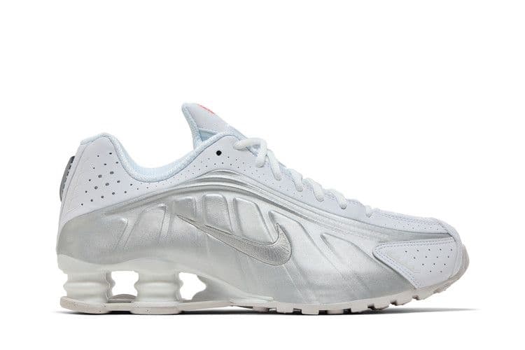 Nike Shox R4 White Bright Crimson Metallic Silver — foto 2