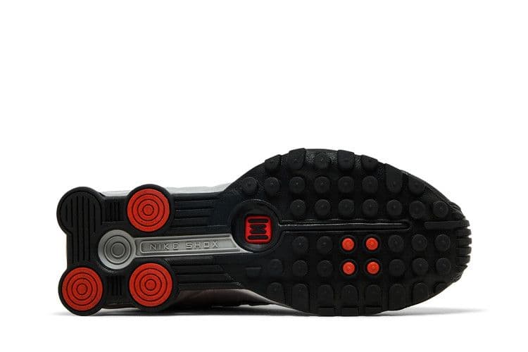 Nike Shox R4 Metallic Silver Black Picante Red (GS) — foto 5