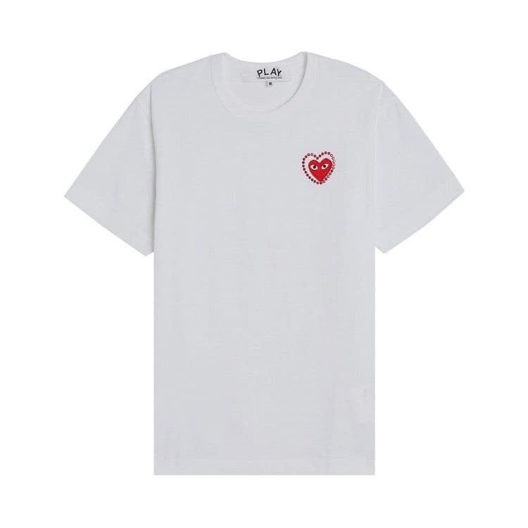 Comme des Garcons PLAY Emblem Metalstone Heart Tee White/Red — foto 2