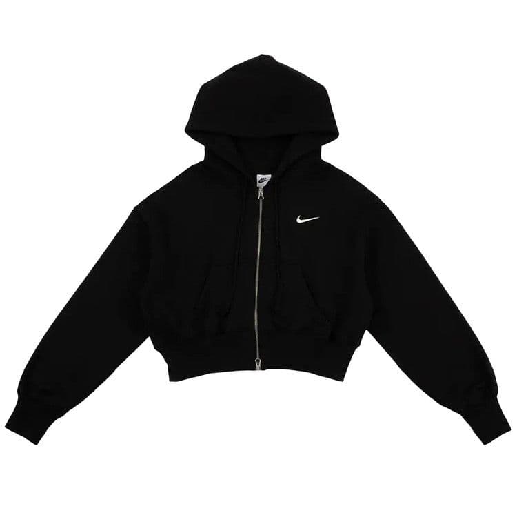 Nike NSW Phoenix Fleece Full-Zip Cropped Hoodie 'Black/Sail' — foto 2