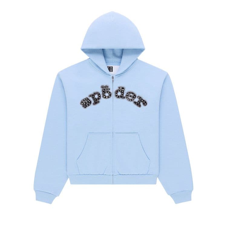 Sp5der Mixed Stone Og V2 Zip Hoodie 'Rock Blue'