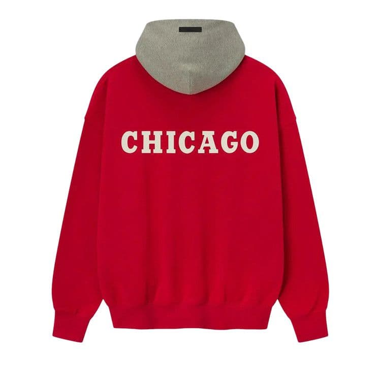 Fear of God Essentials Bulls Sport Hoodie Red/Concrete Heather — foto 3