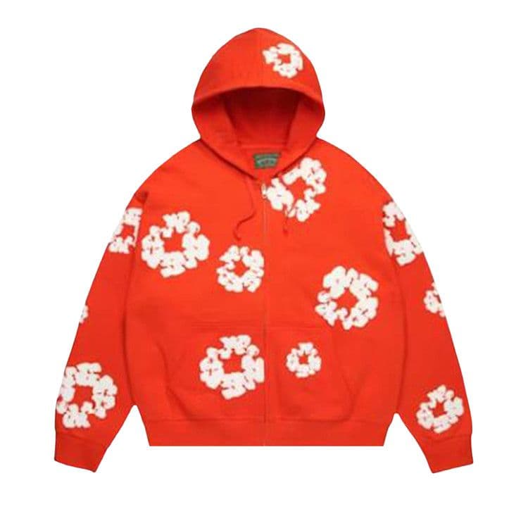 Denim Tears Cotton Wreath Zip Hoodie 'Dark Orange'