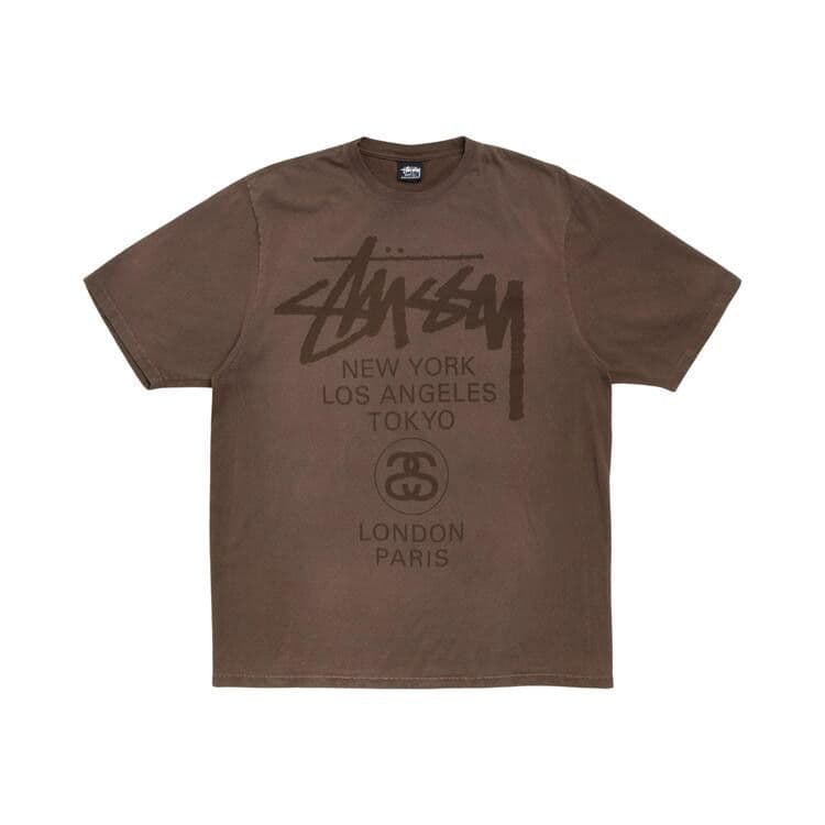 Stussy World Tour Tee 'Sun Faded Brown'