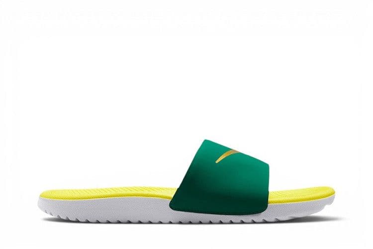 Nike Kawa Slide Malachite Sonic Yellow Metallic Gold (GS) — foto 2