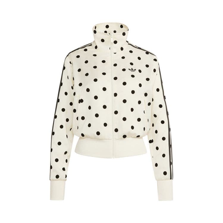 adidas Women's Satin Polka Dots TT Track Jacket Off White — photo 2