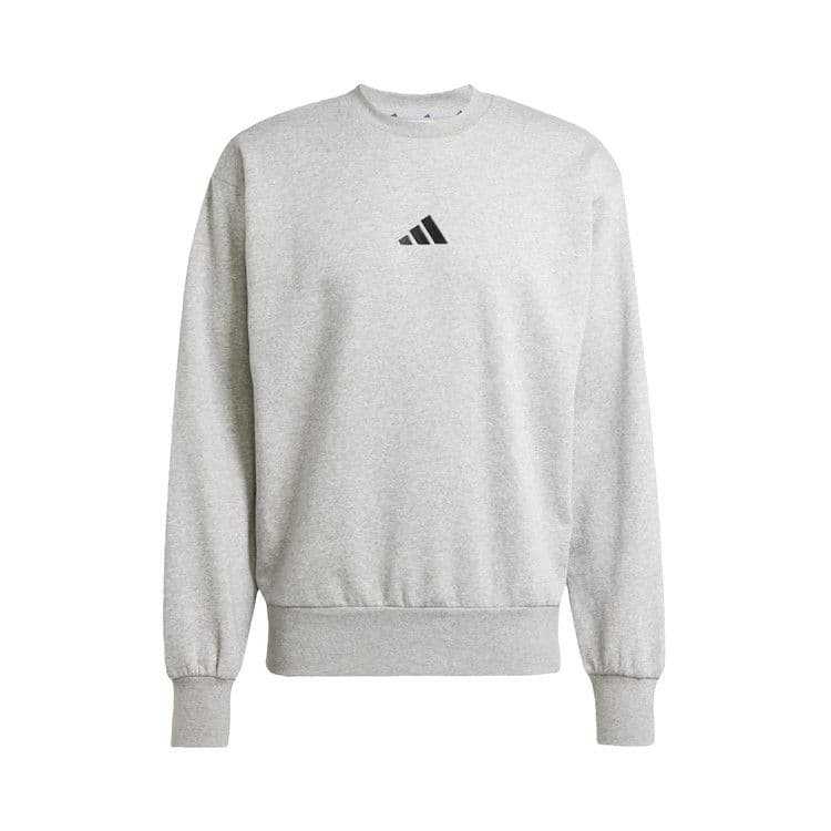 Adidas Essentials Feelcozy Fleece Sweatshirt 'Medium Grey Heather / Black' — foto 2