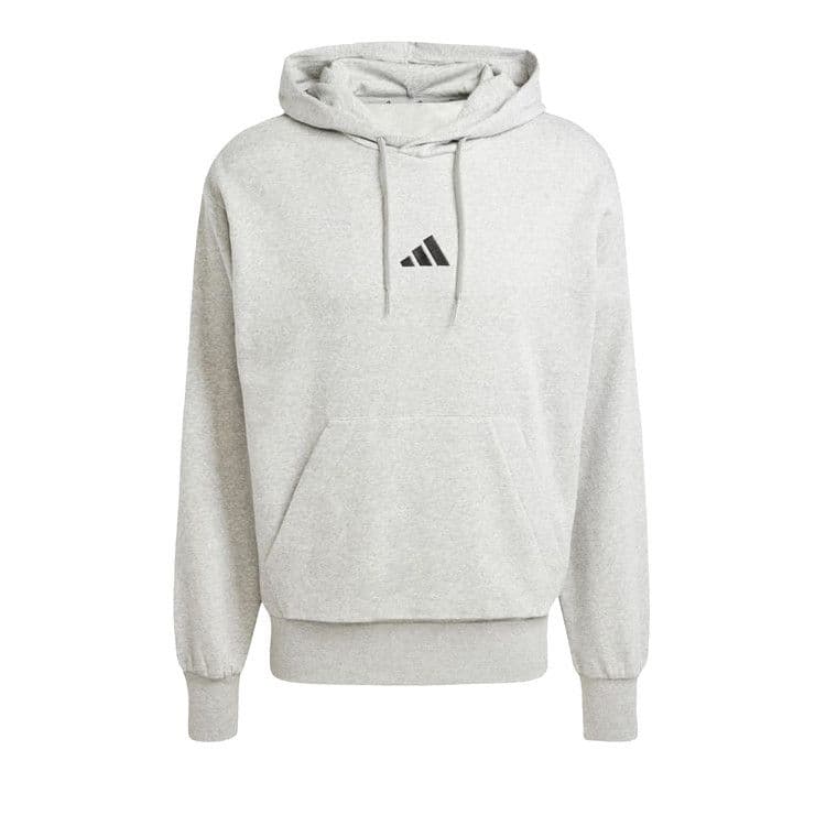 Adidas Essentials Feelcozy Fleece Hoodie 'Medium Grey Heather / Black' — photo 2