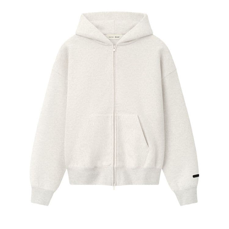 Fear of God Essentials Classic Zip-Up Hoodie 'Oatmeal Heather'