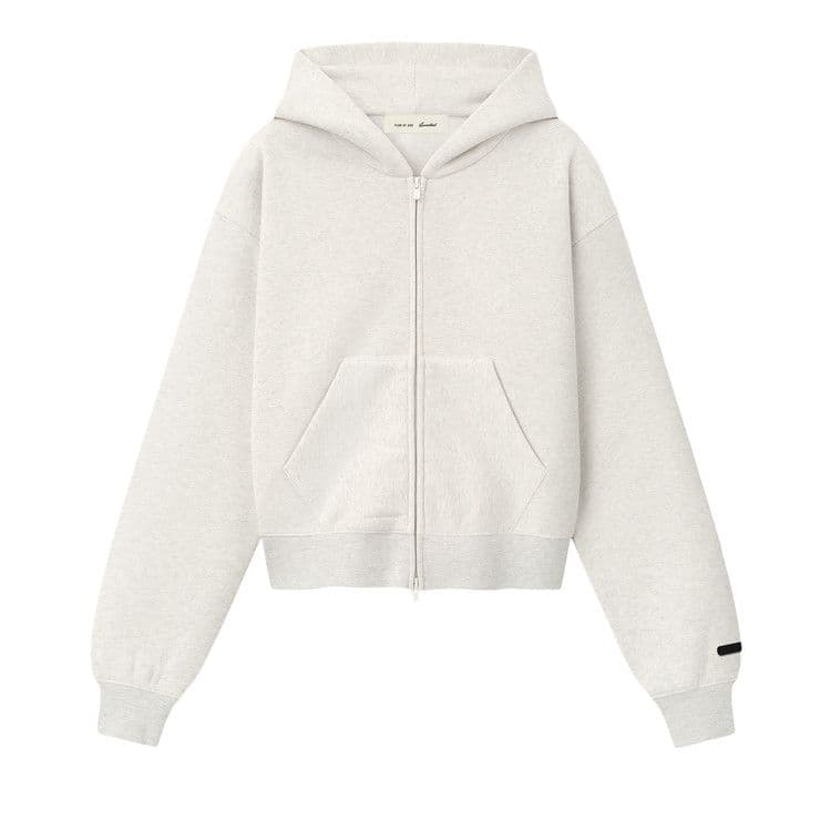 Fear of God Essentials Esssentials Classic Zip-Up Hoodie 'Oatmeal Heather'