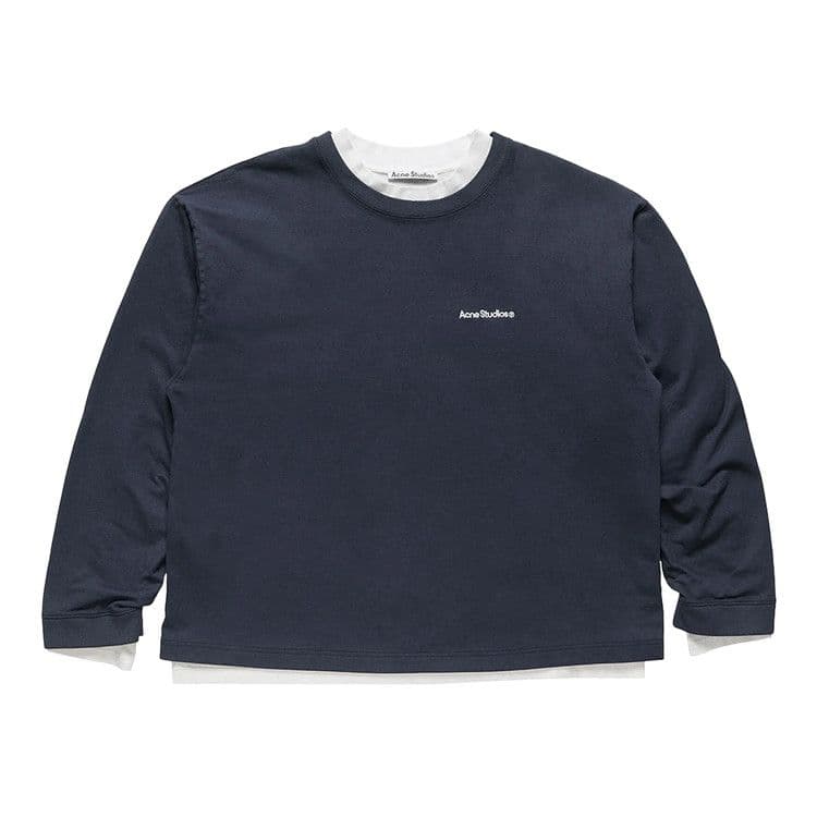 Acne Studios Layered Sweatshirt With Logo 'Navy/White' — foto 2