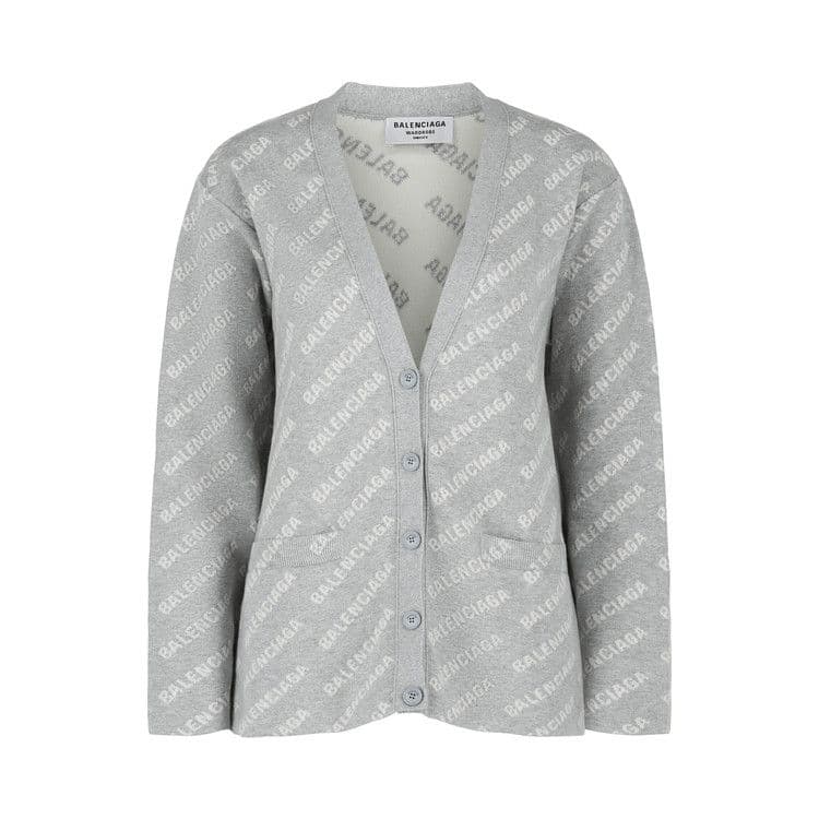 Balenciaga Women's Allover Logo Cardigan Pink/Black