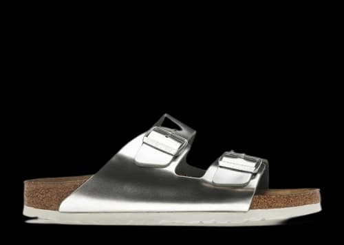 Birkenstock Arizona Softbed Metallic Silver (Women's)