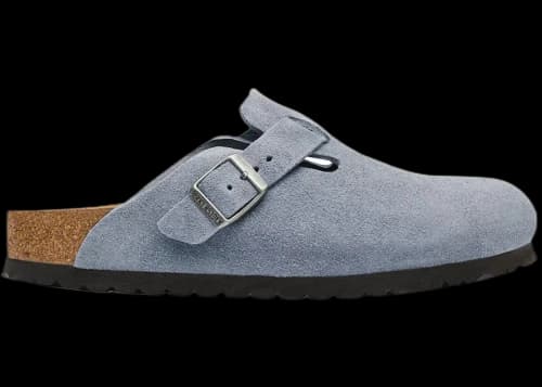 Birkenstock Boston Suede Leather Stone Blue