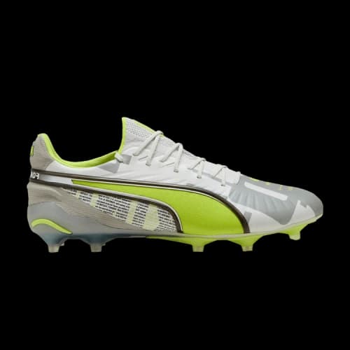Puma King Ultimate Forever FG/AG Feather Gray Electric Lime White Flat Light Gray