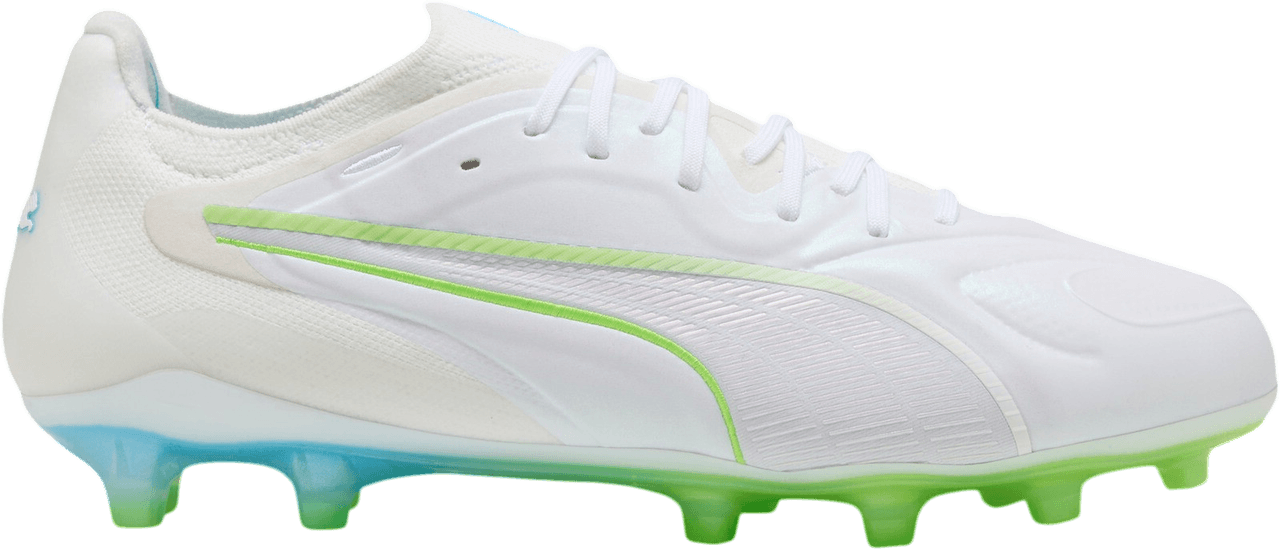 PUMA King 20 Ultimate FG/AG 'White Luminous Blue Elektro Green Silver Mist'