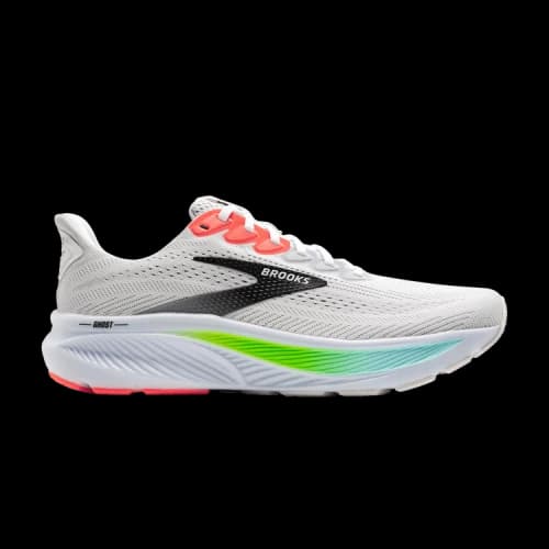 Brooks Ghost 17 White Pink Clay Gecko