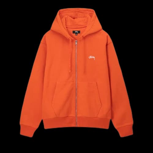 Stussy Stock Logo Zip Hoodie Orange