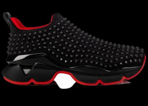 Christian Louboutin Spike Sock Black Red
