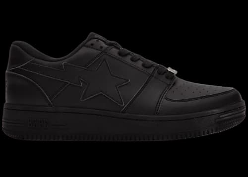 A Bathing Ape Bape Sta Low Black Leather 20th Anniversary