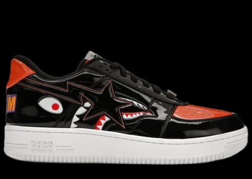 A Bathing Ape Bape Sta Low Mad Shark Black Orange
