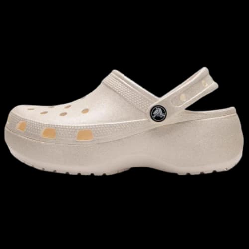 Crocs Classic Platform Glitter Clog Chalk (Women's)