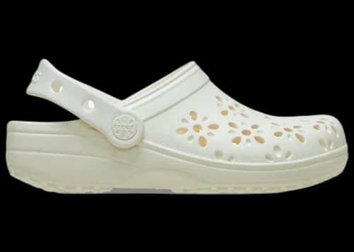 Crocs Classic Clog Floral Cut Out Chalk (Kids)