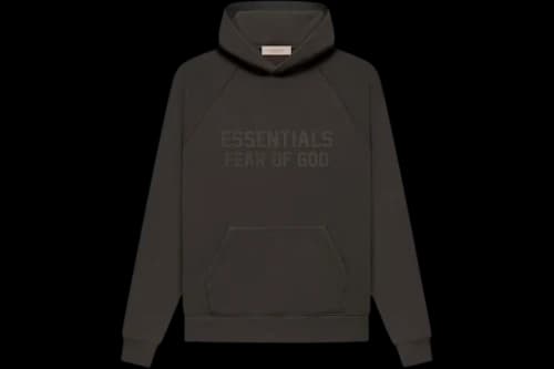 Fear of God Essentials Raglan Hoodie Gray Off Black
