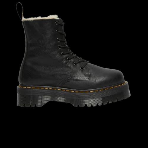 Dr. Martens Jadon Faux Fur Lined Pisa Leather Platform Lace Up Boot Black