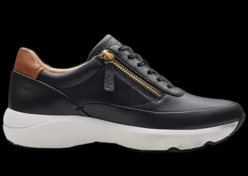 Clarks Tivoli Zip Black Leather Brown (Women's)