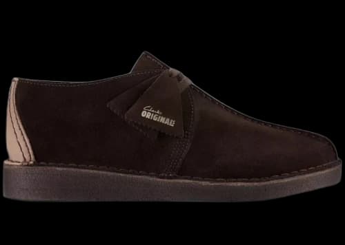 Clarks Originals Desert Trek Dark Brown Suede Beige