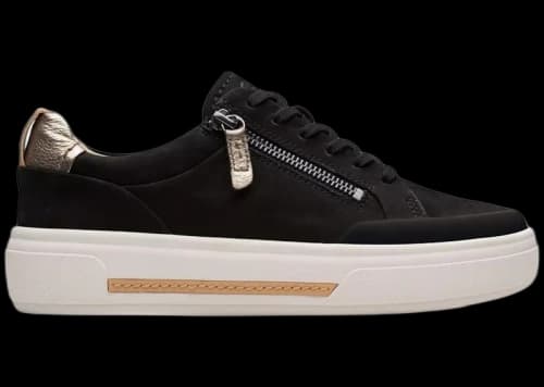 Clarks Hollyhock Zip Black Nubuck (Women's)