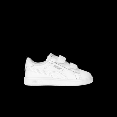 (TD) PUMA Smash 3.0 Leather Velcro 'White Cool Light Grey'