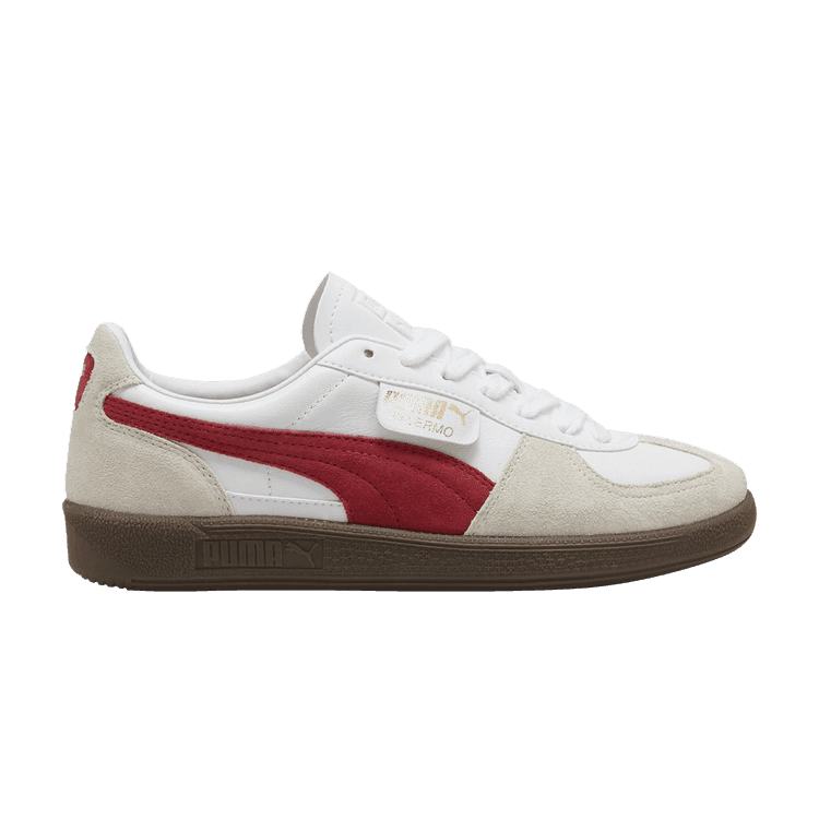 Puma Palermo Leather Puma White Vapor Gray Club Red